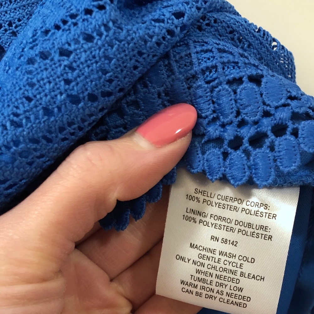 NWT London Fog Eyelet Dress blue  sz 8 - Picture 8 of 8